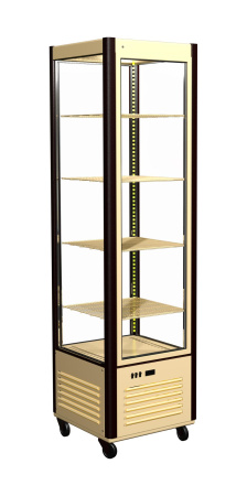 Кондитерская витрина Carboma D4 VM 400-1 (R400C Люкс) коричнево-золотой
