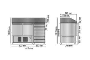 Стол для пиццы Tecnodom SLV02C6