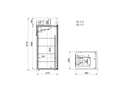 Холодильный шкаф Аркто D0.7-GL (пропан) с канапе