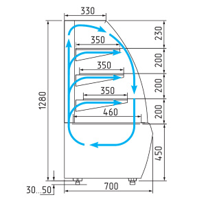 Кондитерская витрина Carboma K70 VV 1,3-1 STANDARD (версия 2.0) 9005