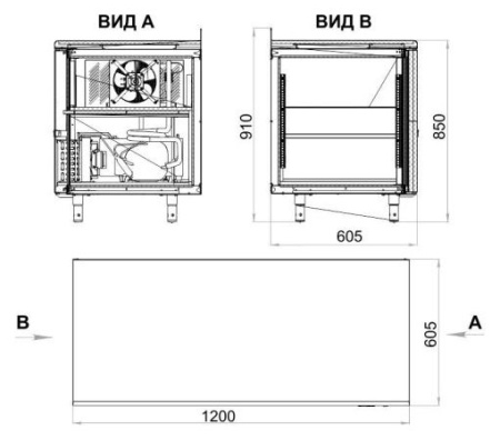 Стол холодильный Polair TM2-22-G
