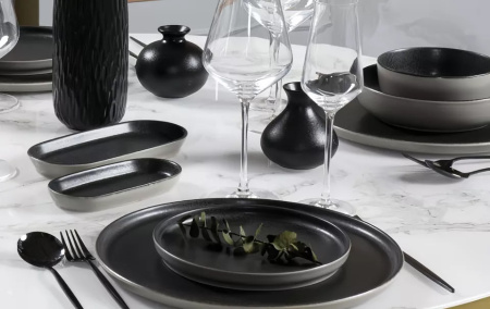 Тарелка плоская KUTAHYA LAGOM Dark Stone NOR30DU34R855A28, 30 см