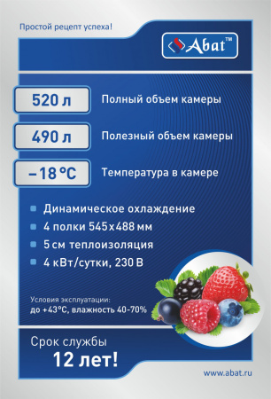 Морозильный шкаф Abat ШХн-0,5-01 нерж