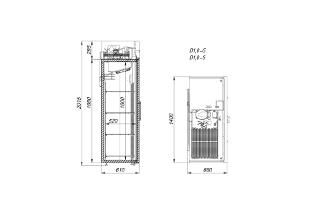 Холодильный шкаф Аркто V1.0-Sd (пропан)