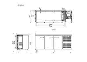 Морозильный стол Аркто СХН-3-60