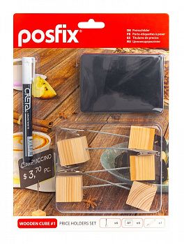 Набор ценникодержателей PosFix WOODEN CUBE №1 (202350)