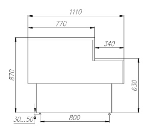 Кассовый прилавок Carboma GC110 N 1,25-7 (П-1,25) серый