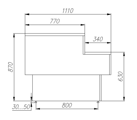 Кассовый прилавок Carboma GC110 N 1,25-7 (П-1,25) серый