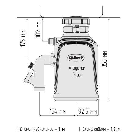 Измельчитель отходов BORT Alligator Plus
