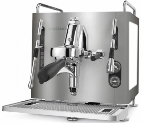 Кофемашина Sanremo Cube V Bicolor 1 гр. полуавтомат, стальная-черная