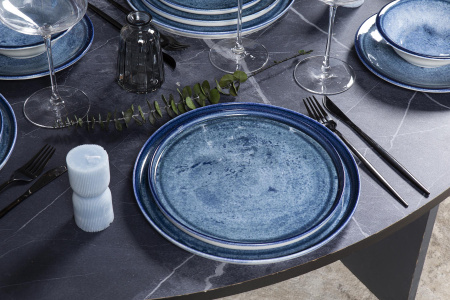 Тарелка плоская KUTAHYA CORENDON Blue Stone BNTS25DU890003, 25 см