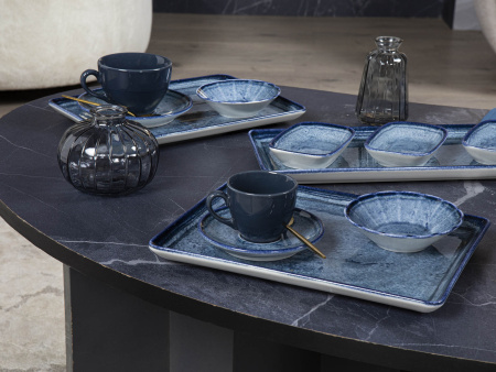 Тарелка плоская KUTAHYA CORENDON Blue Stone BNTAN18x13DU890003/G, 18x13 см